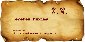Kerekes Maxima névjegykártya